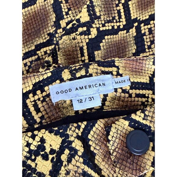 Good American Good Icon Snake Faux Leather Pants Animal Print Size 12 NEW - Picture 5 of 7